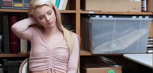  Blonde petite teen hard fucked by a mall cops fat cock